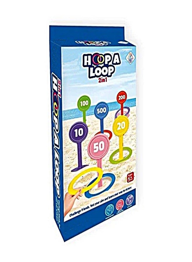 MUREN® 2-in-1 Ring Toss & Target Throw Game for Kids | Indoor Outdoor Plastic Toy | Toss The Ring on Target Hoopy Loopy Game Children - Image 5